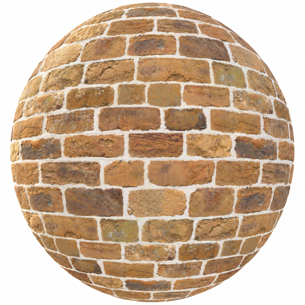 Golden Ochre Weathered Brick Stone Wall Texture