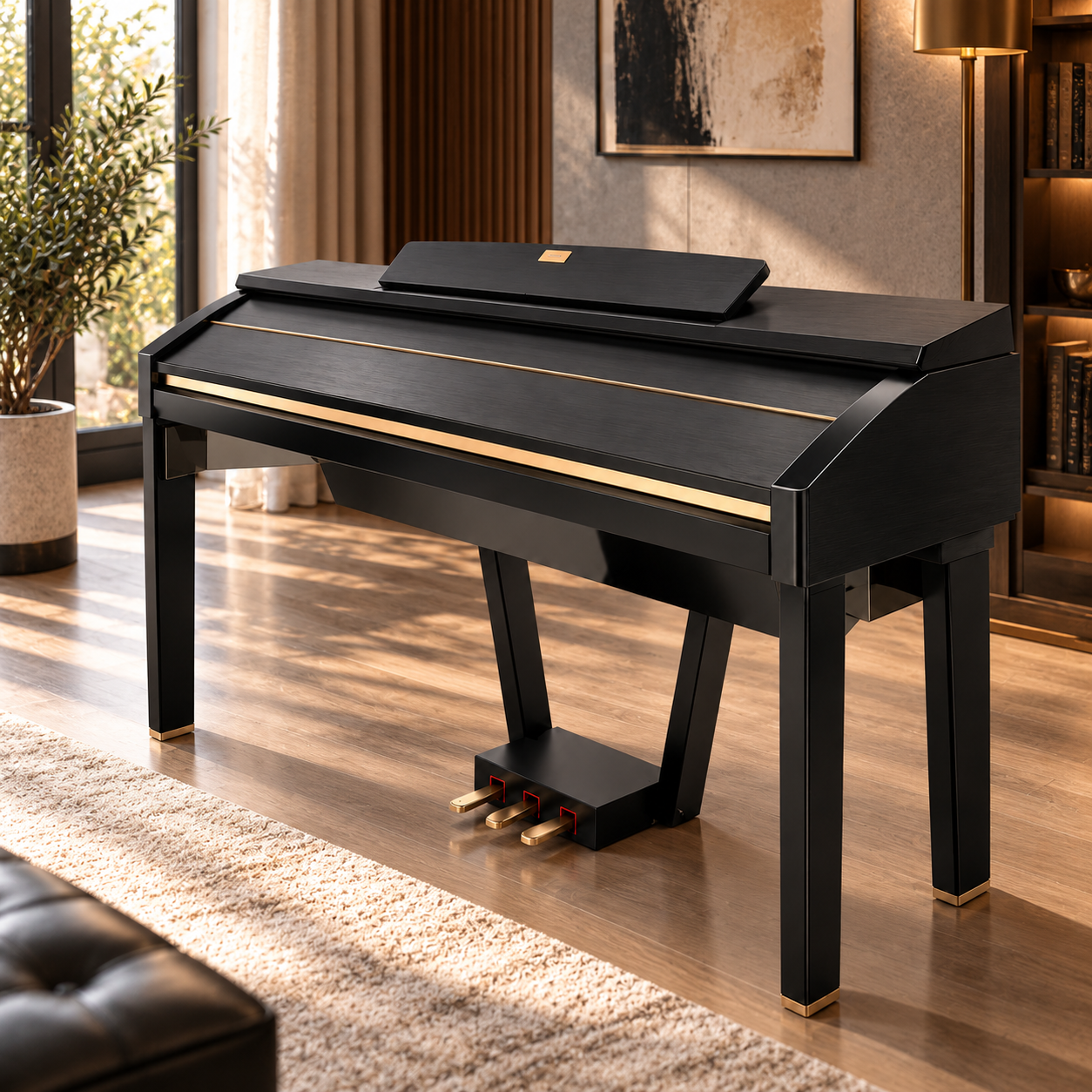 Modern Black Digital Piano 3D Model 4