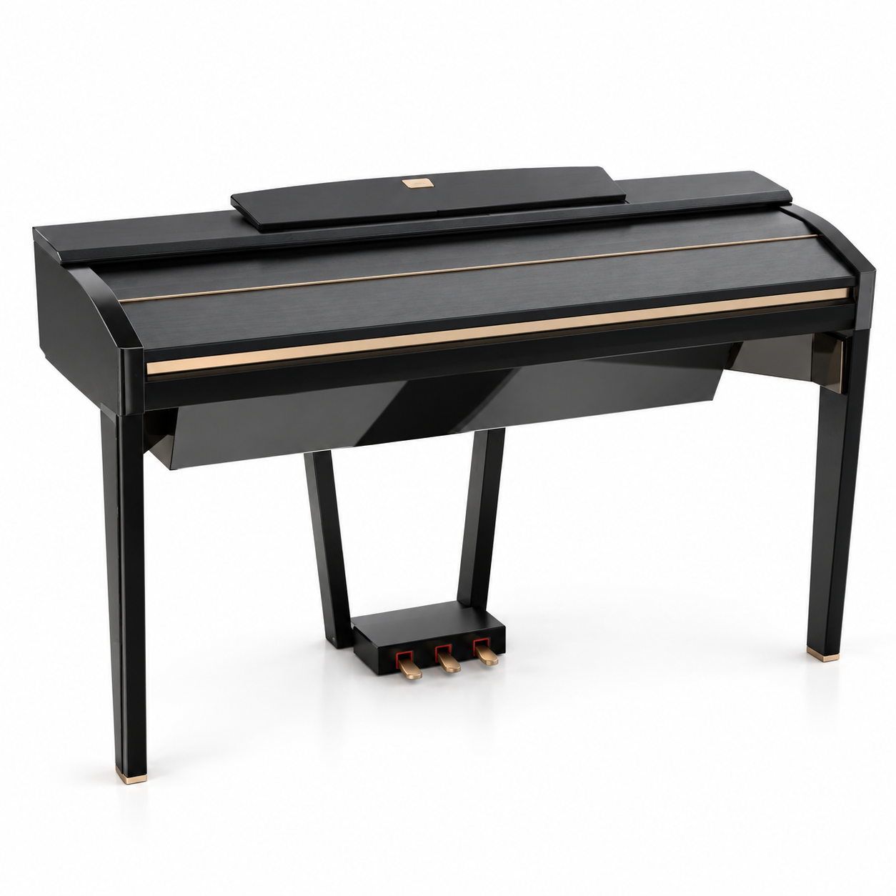 Modern Black Digital Piano 3D Model 1