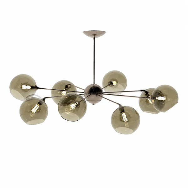Smoked Glass 8-Globe Sputnik Chandelier 3D Model