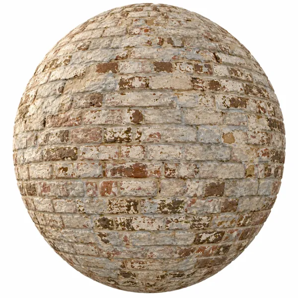 Weathered Whitewashed Brown Exposed Stone Brick Texture