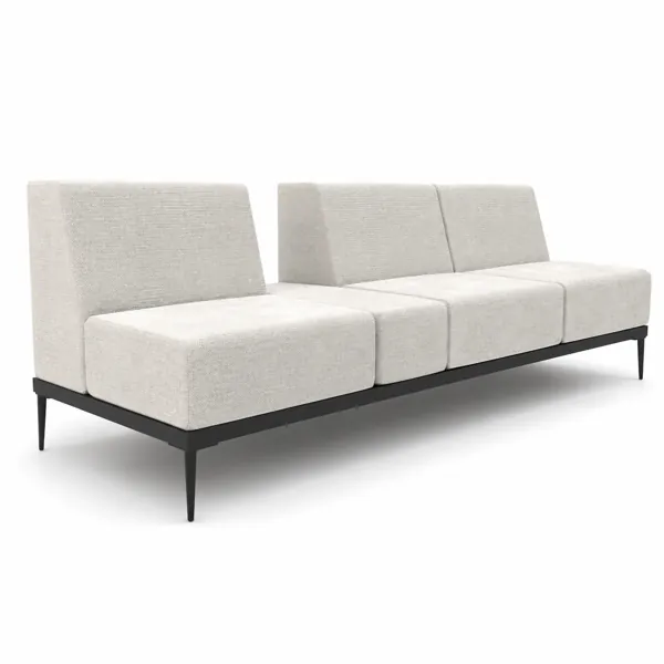 Ivory Modular Bench Sofa – Split Backrest 3D Model