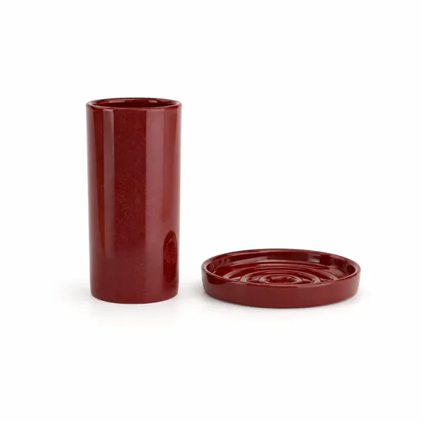 Burgundy Bathroom Accessory Set – Ripple Tray 3D Model