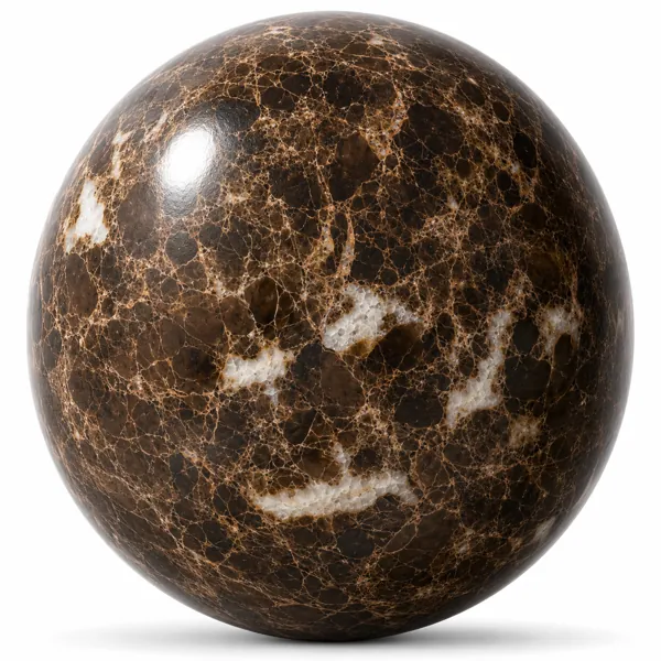 White Mineral Veins Dark Brown Marble Texture