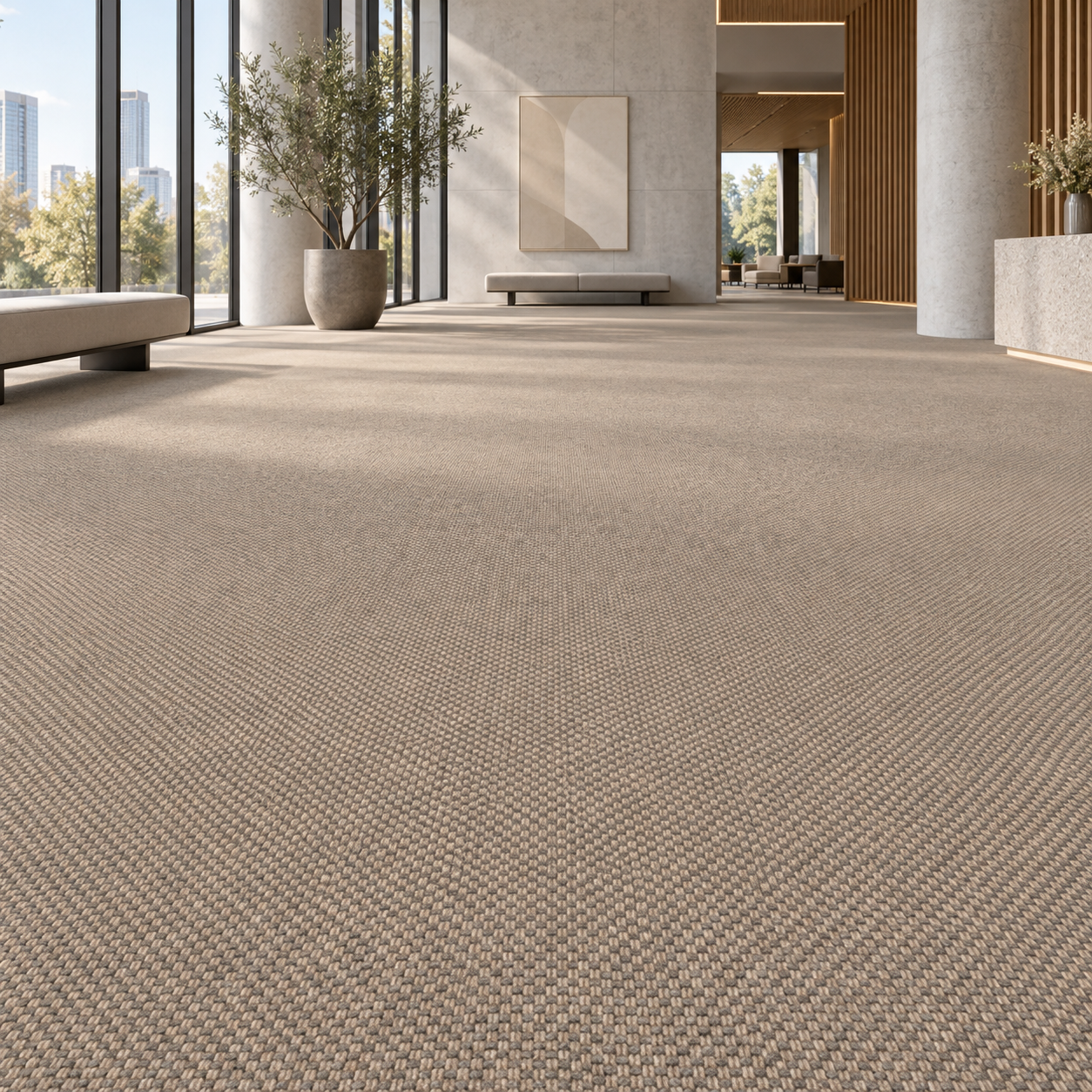 Warm Taupe Micro Basket Weave Carpet Texture 2