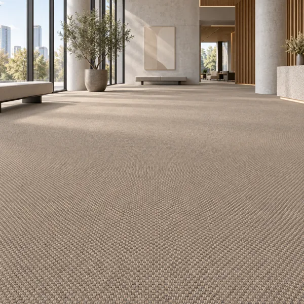 Warm Taupe Micro Basket Weave Carpet Texture back