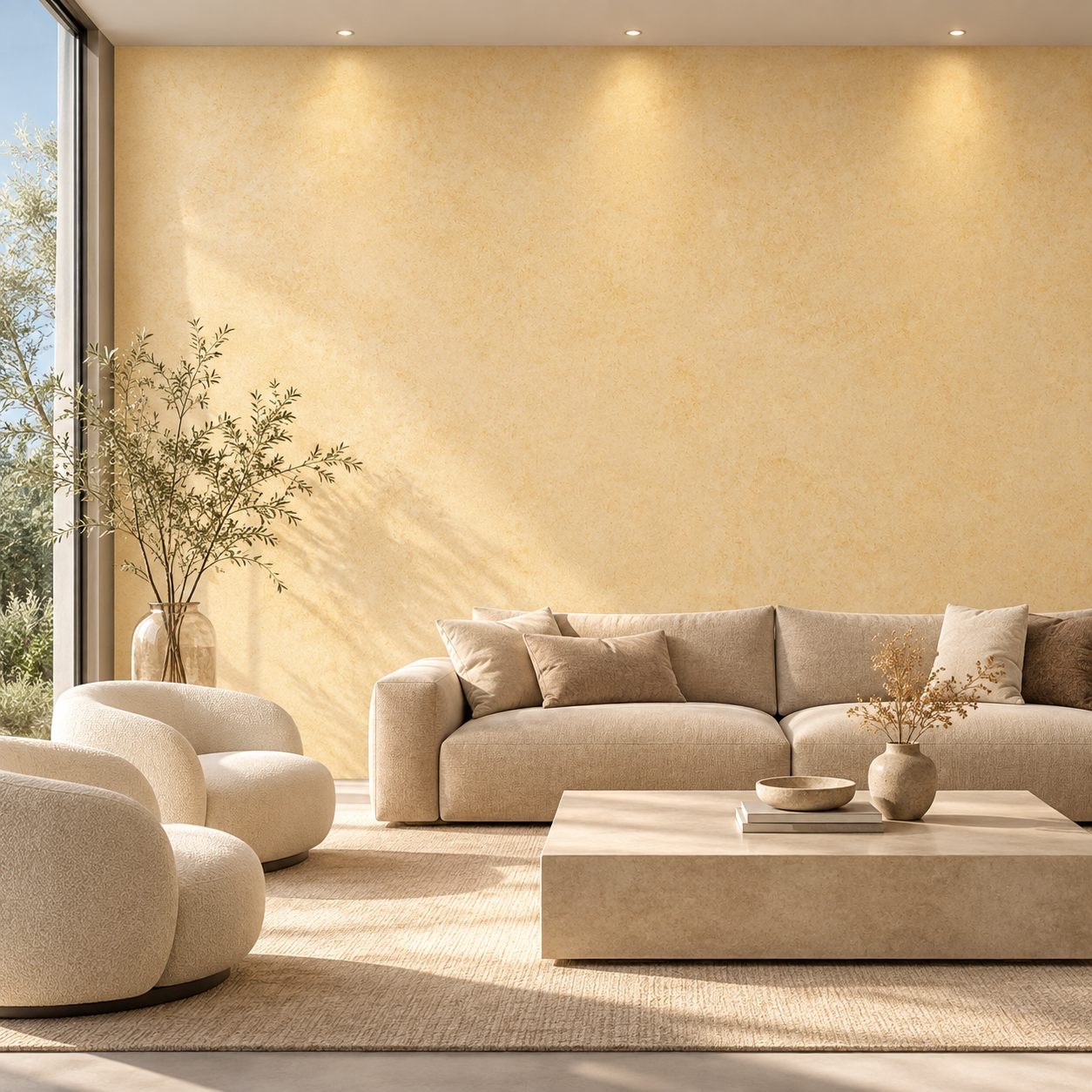 Pale Butter Yellow Fine Grain Plaster Texture 2