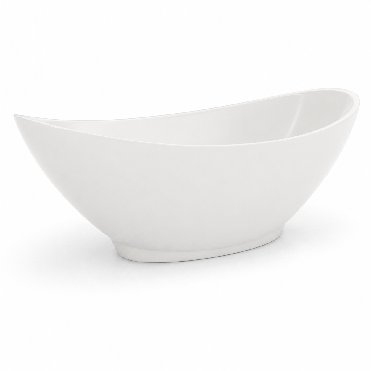 White Sculptural Freestanding Bathtub – Swept Rim 3D Model