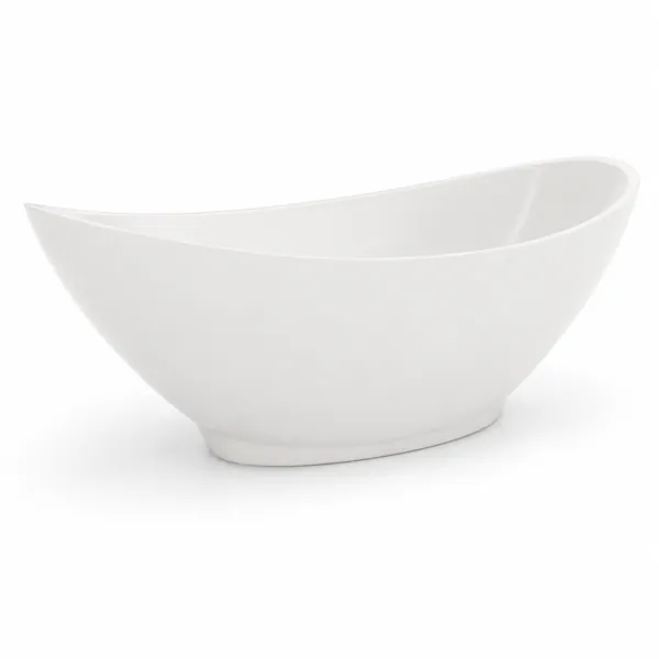 White Sculptural Freestanding Bathtub – Swept Rim 3D Model