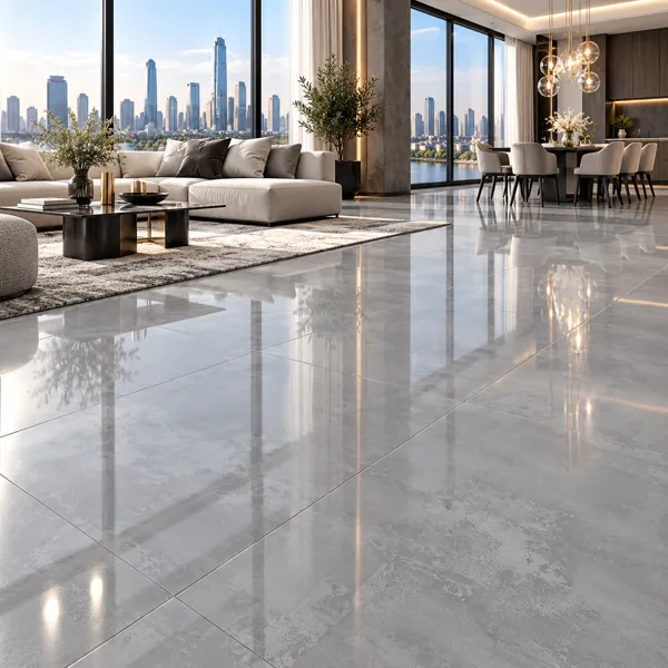 Soft Light Gray Concrete Look Ceramic Texture back