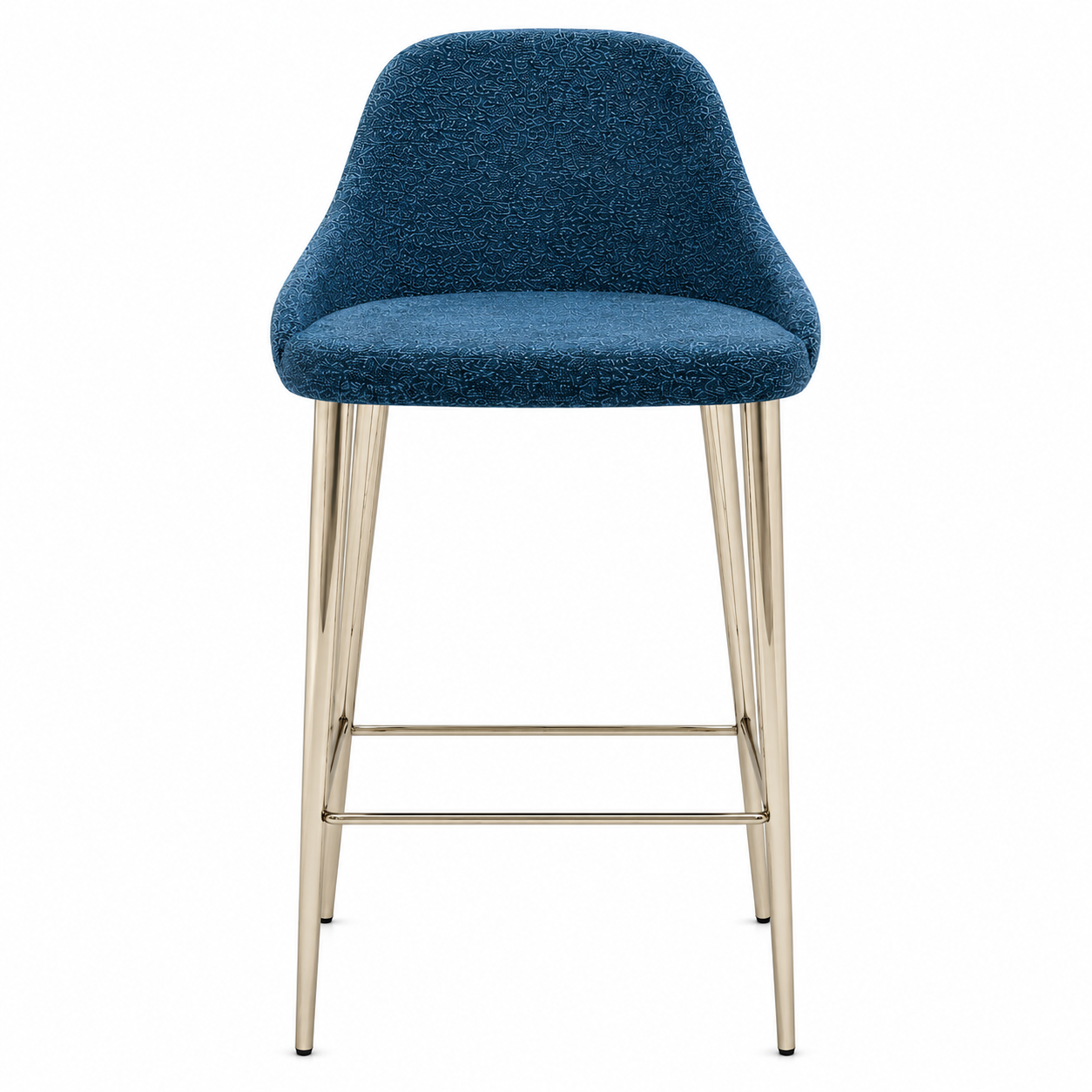 Deep Blue Counter Stool – Gold Frame 3D Model 3