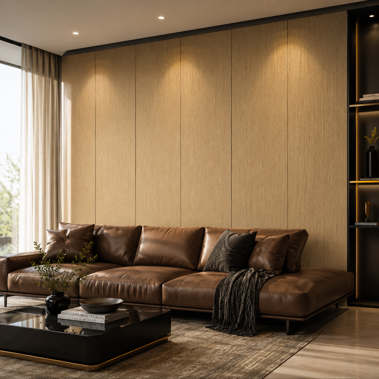 Warm Golden Beige Fine Streak Grain Wood Texture 2