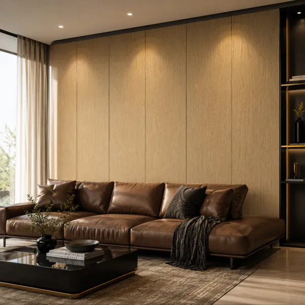 Warm Golden Beige Fine Streak Grain Wood Texture back
