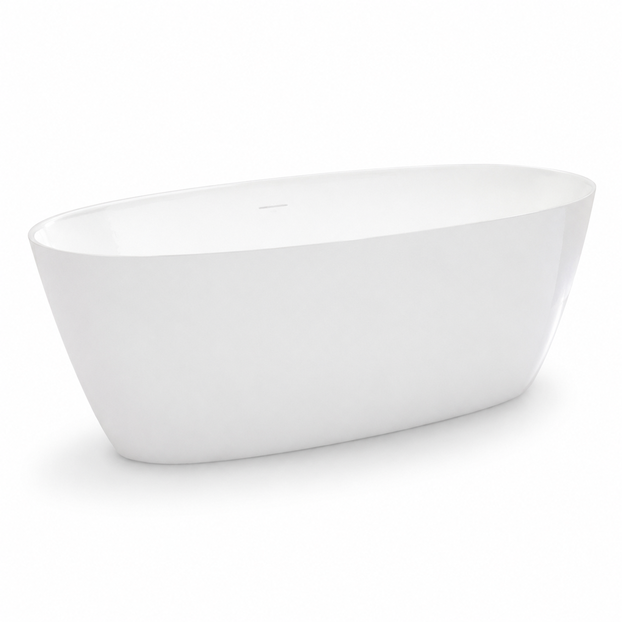 White Asymmetric Freestanding Bathtub – Sloped Rim 3D Model
