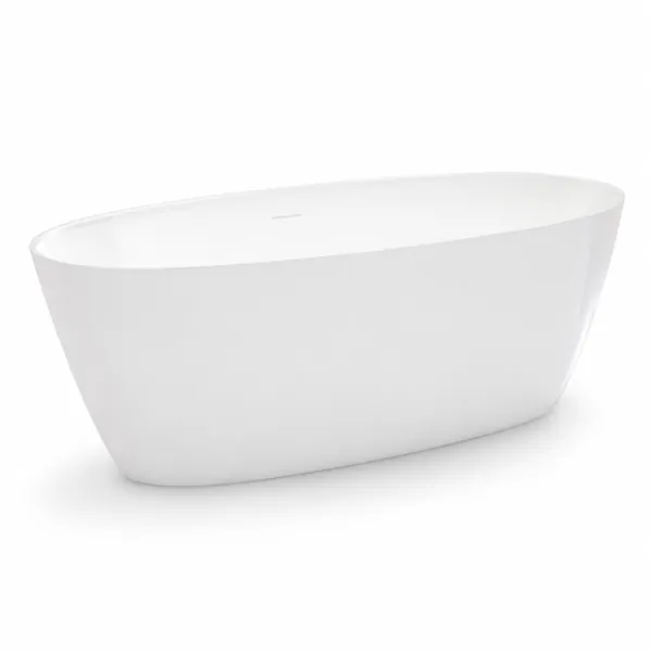 White Asymmetric Freestanding Bathtub – Sloped Rim 3D Model
