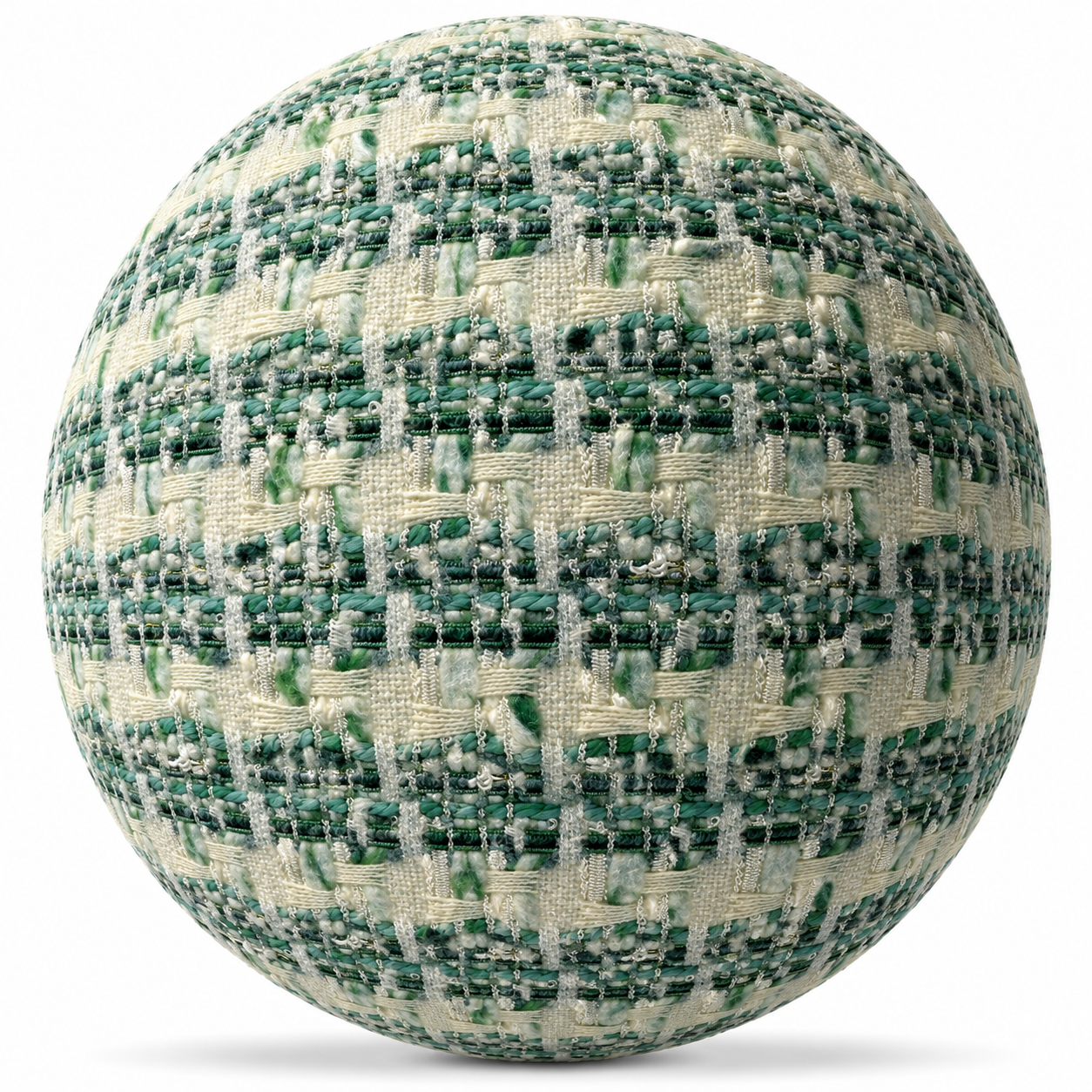 Green & Ivory Basket Weave Fabric Texture
