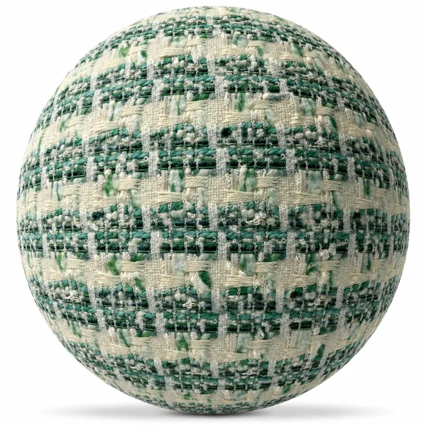 Green & Ivory Basket Weave Fabric Texture