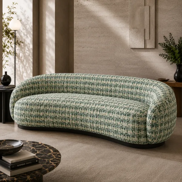 Green & Ivory Basket Weave Fabric Texture back