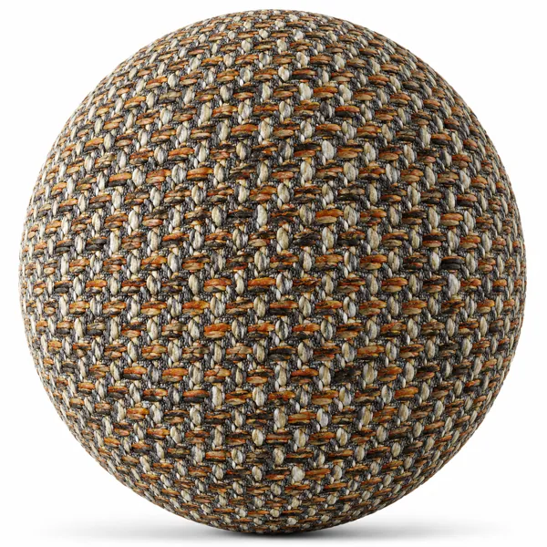 Beige, Charcoal & Rust Basket Weave Woven Fabric Texture