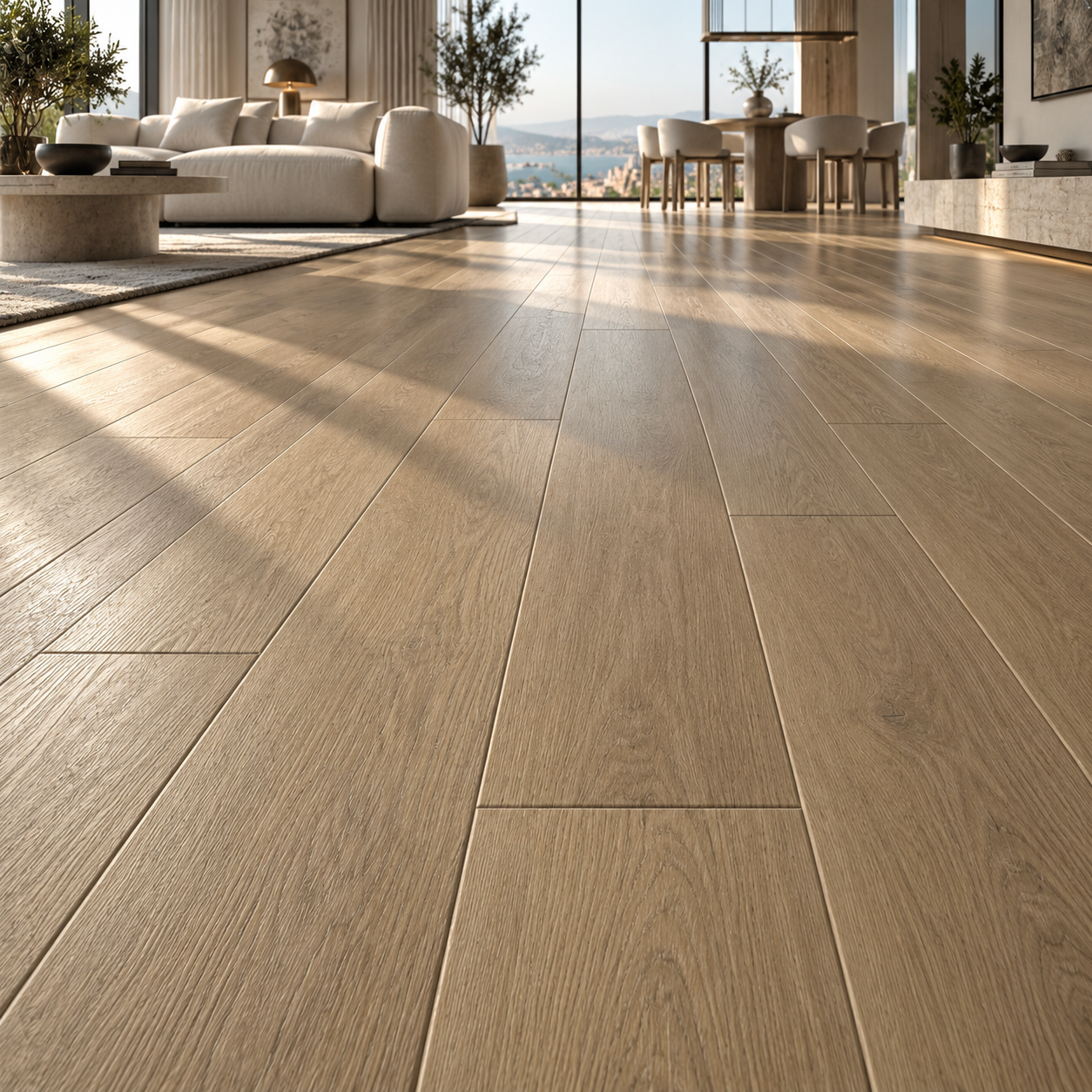 Warm Natural Oak Linear Plank Parquet Texture 2