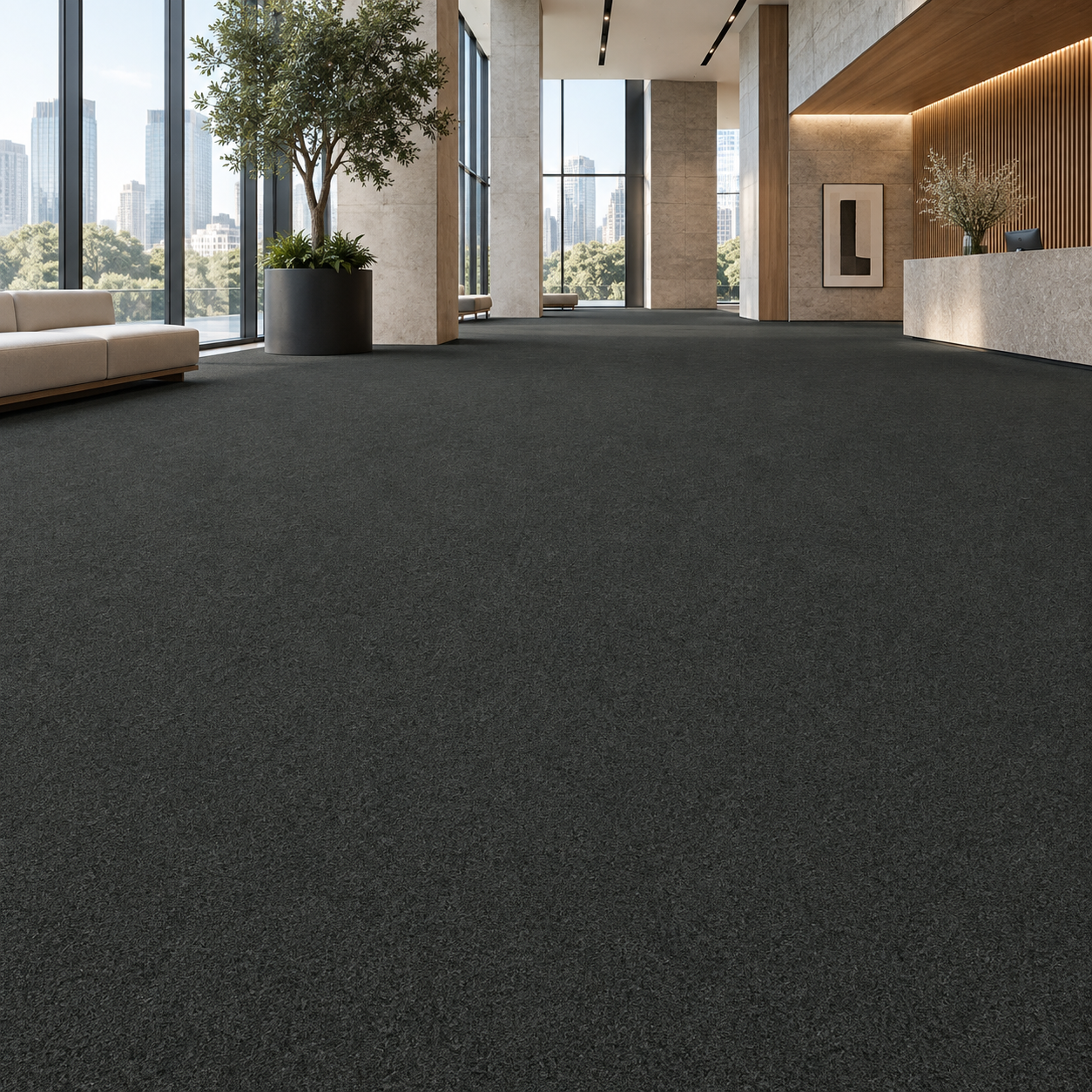 Charcoal Black Fine Pile Carpet Texture 2