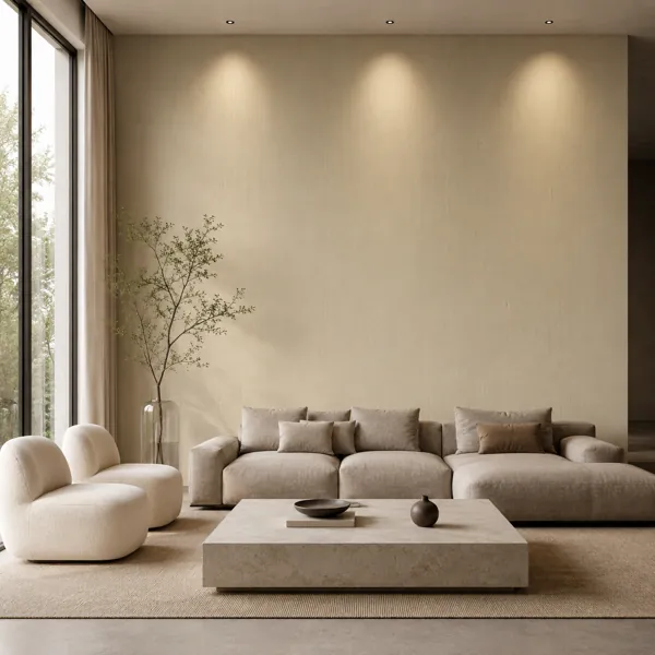 Warm Ivory Vertical Streak Plaster Texture back