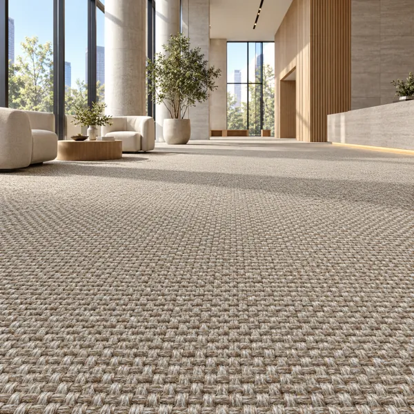 Warm Taupe Basket Weave Carpet Texture back