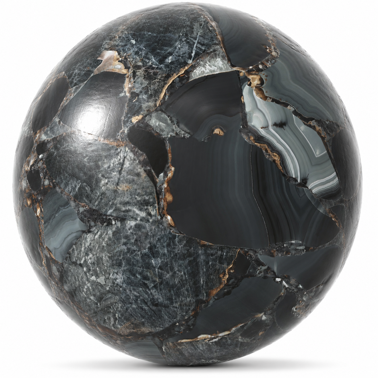 Agate Veins Black Brecciated Ceramic Texture