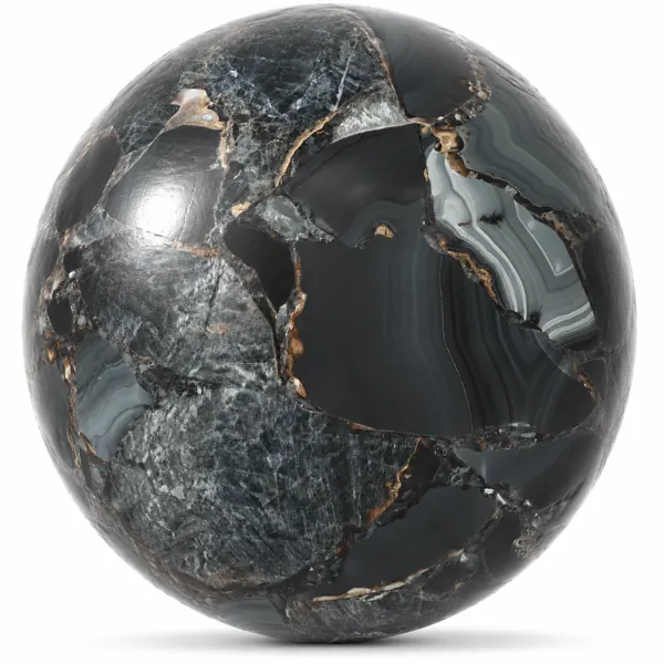 Agate Veins Black Brecciated Ceramic Texture