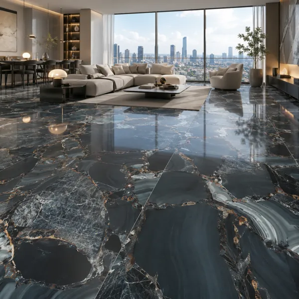 Agate Veins Black Brecciated Ceramic Texture back