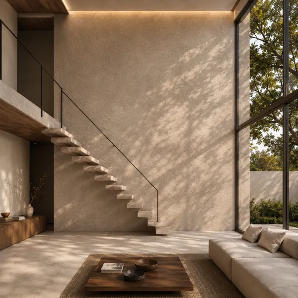 Warm Beige Fine Grain Mottled Concrete Texture back