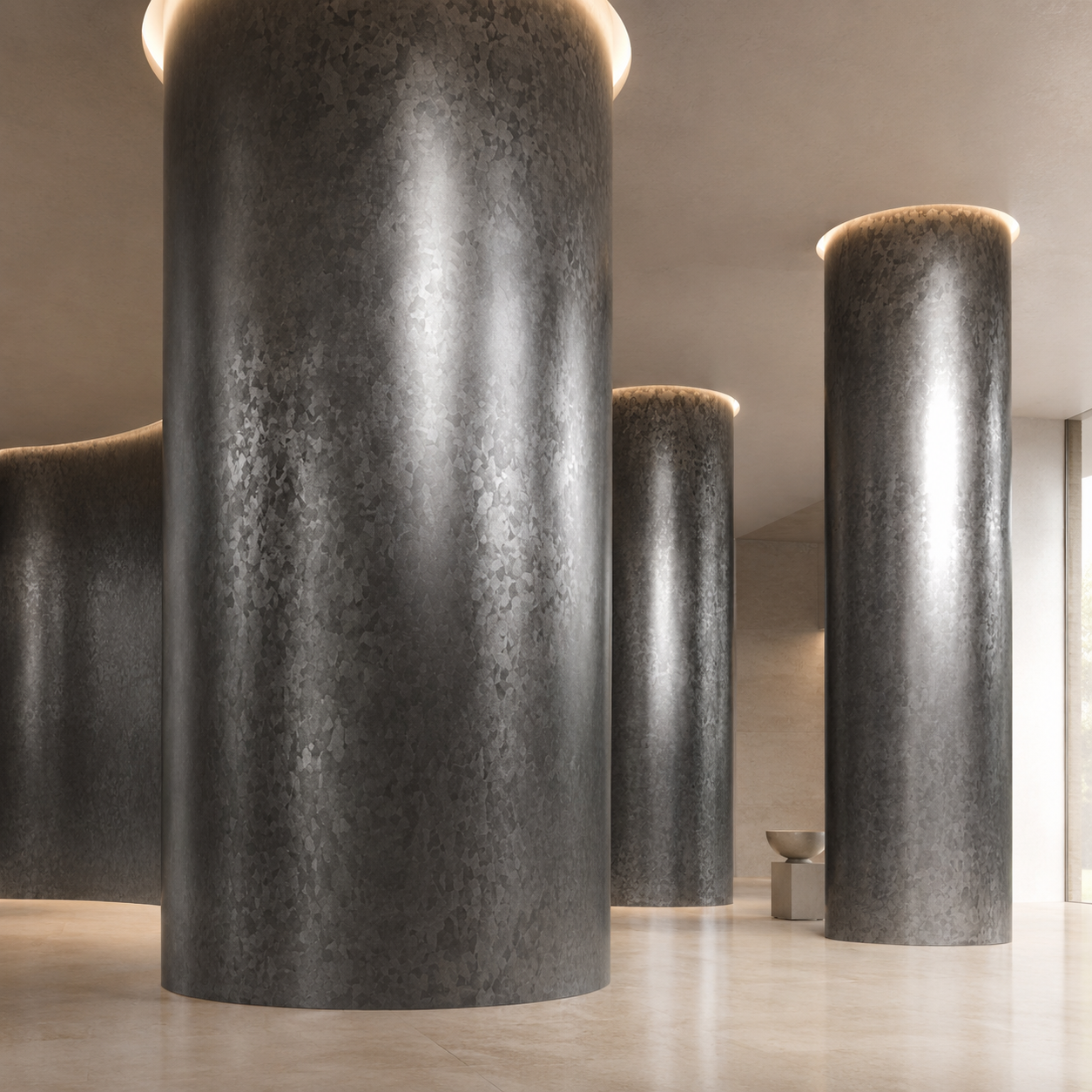 Silver Crystalline Galvanized Metal Texture 2