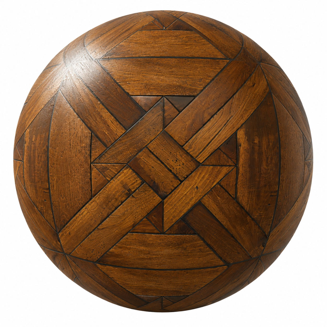 Warm Amber Geometric Oak Parquet Texture 1