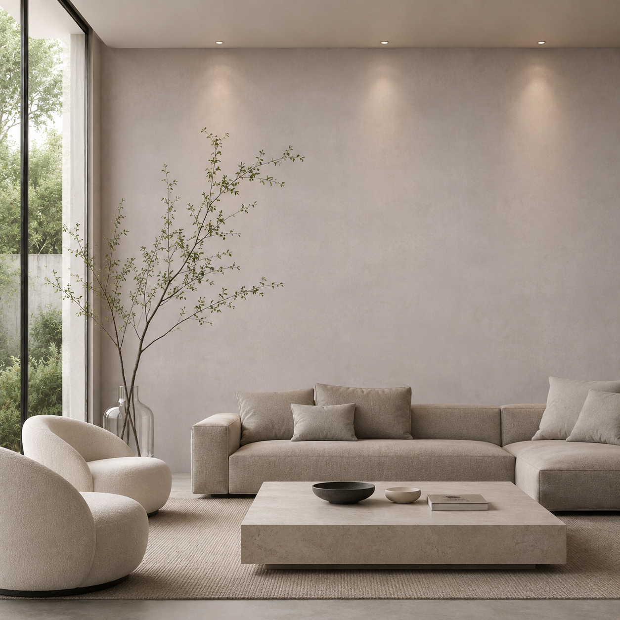 Soft Greige Veiled Fine Grain Plaster Texture 2