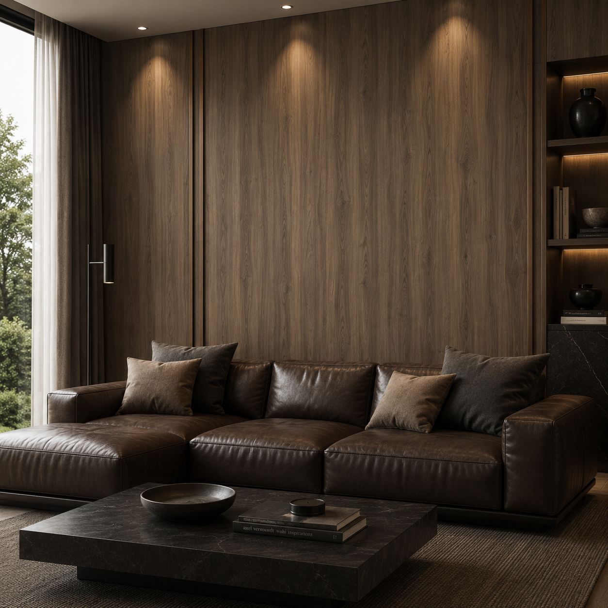 Straight Grain Dark Brown Wood Texture 2