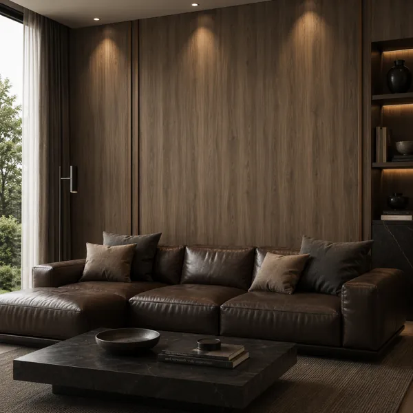 Straight Grain Dark Brown Wood Texture back
