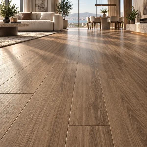 Warm Walnut Brown Linear Grain Parquet Texture back