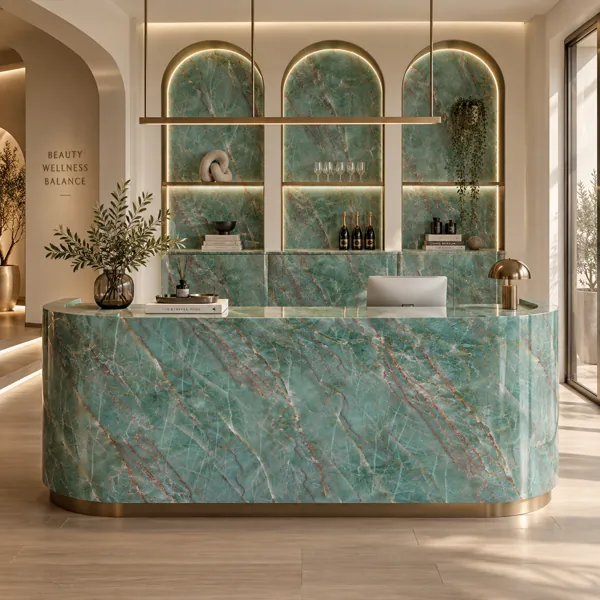 Turquoise Green Copper Vein Marble Texture back