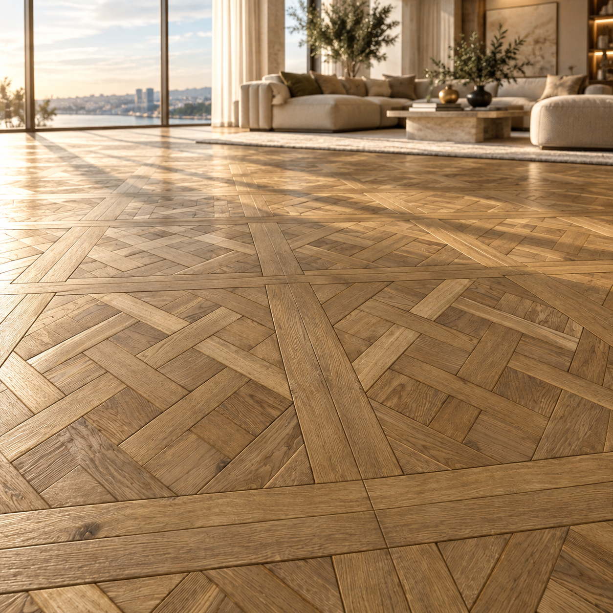 Warm Golden Basket Weave Oak Parquet Texture 2