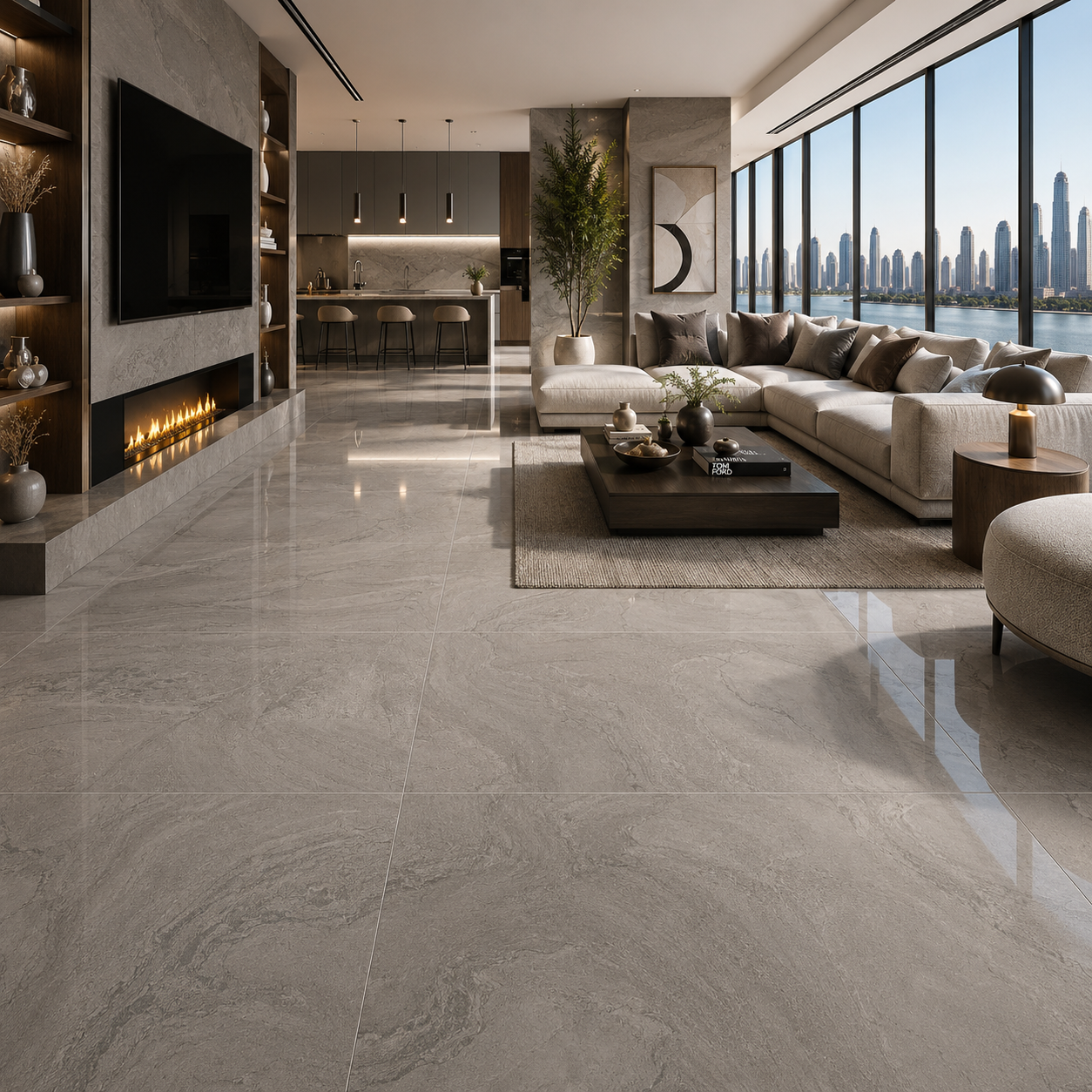 Warm Gray Ceramic Texture – Soft Flowing Veins Texture 2