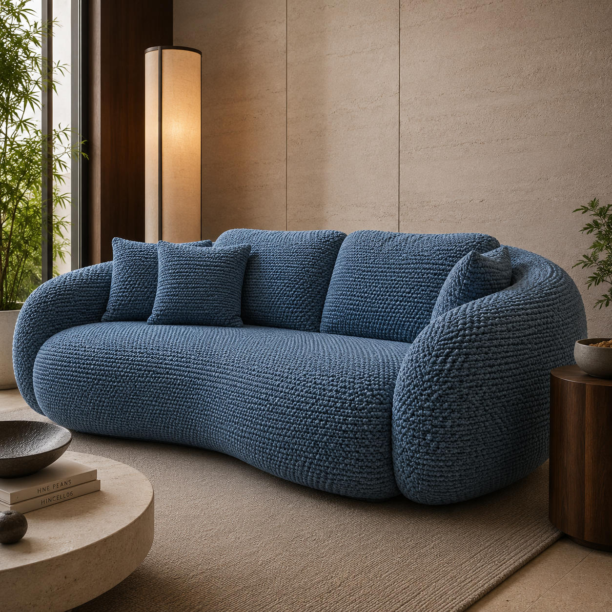 Dusty Blue Basket Weave Fabric Texture 2