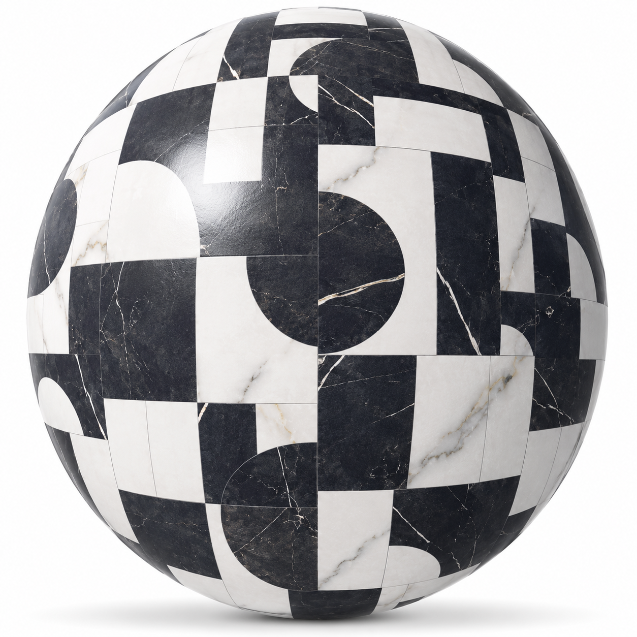 Black White Geometric Marble Pattern Ceramic Texture 1