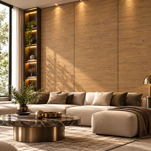 Warm Golden Tan Horizontal Fine Grain Wood Texture back