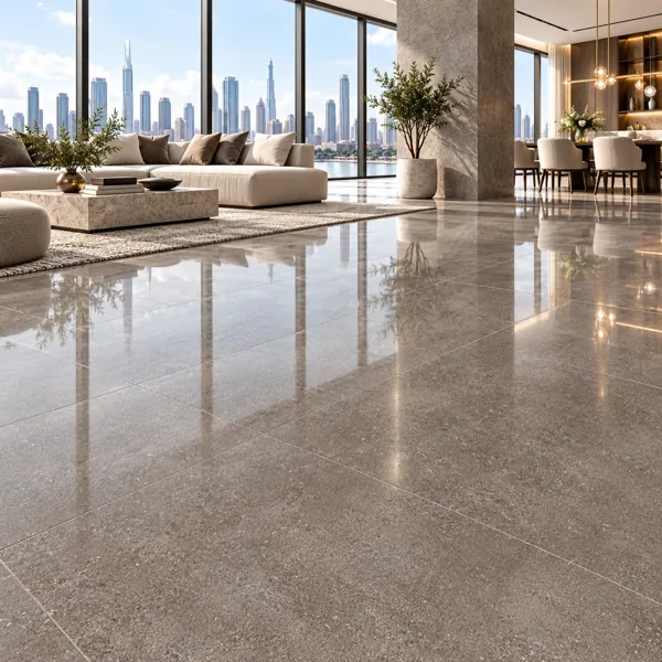 Dark Taupe Fine Mottled Concrete Effect Ceramic Texture back