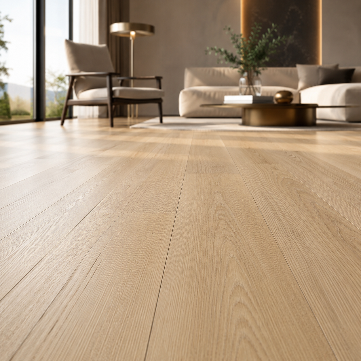 Light Natural Oak Parquet Texture – Soft Beige Broad Planks 2