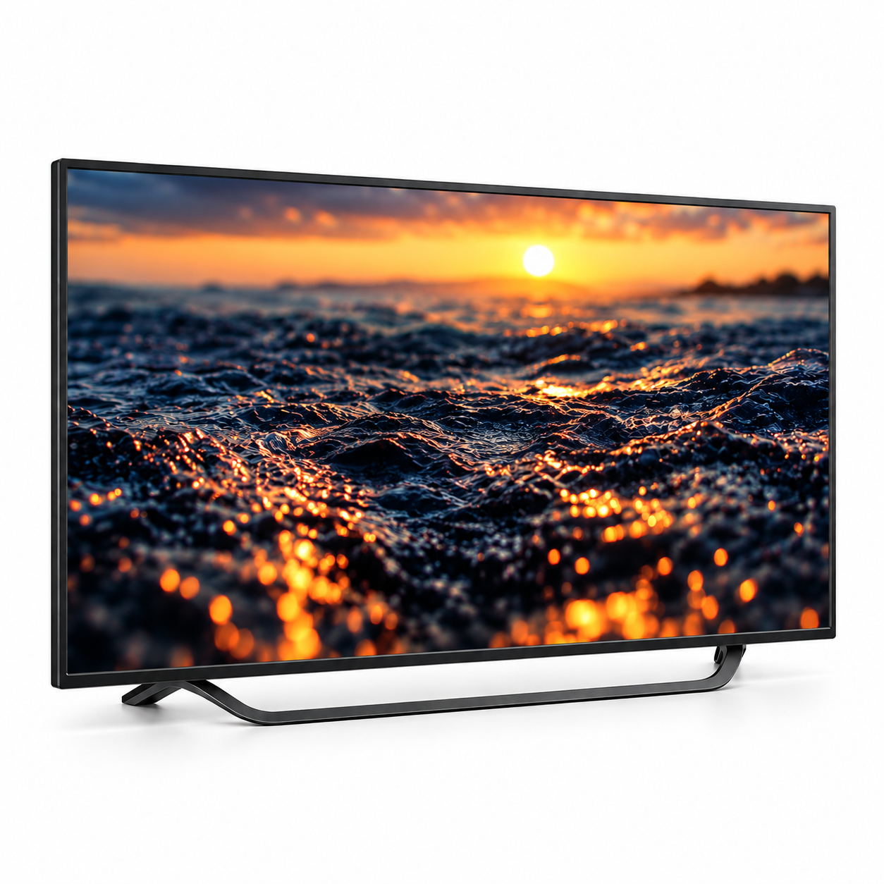 Open Frame Base Flat Screen TV 3D Model 1