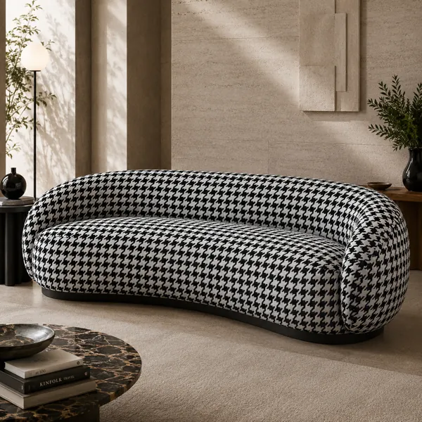 Black & White Houndstooth Fabric Texture back