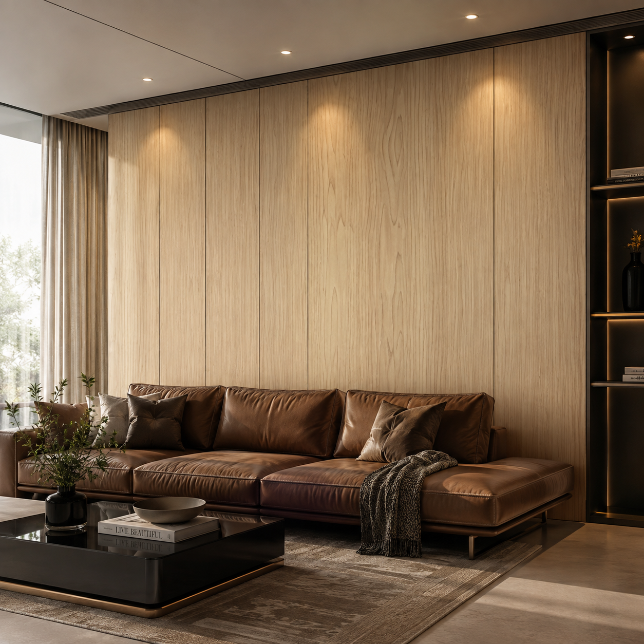 Light Beige Fine Linear Grain Wood Texture 2