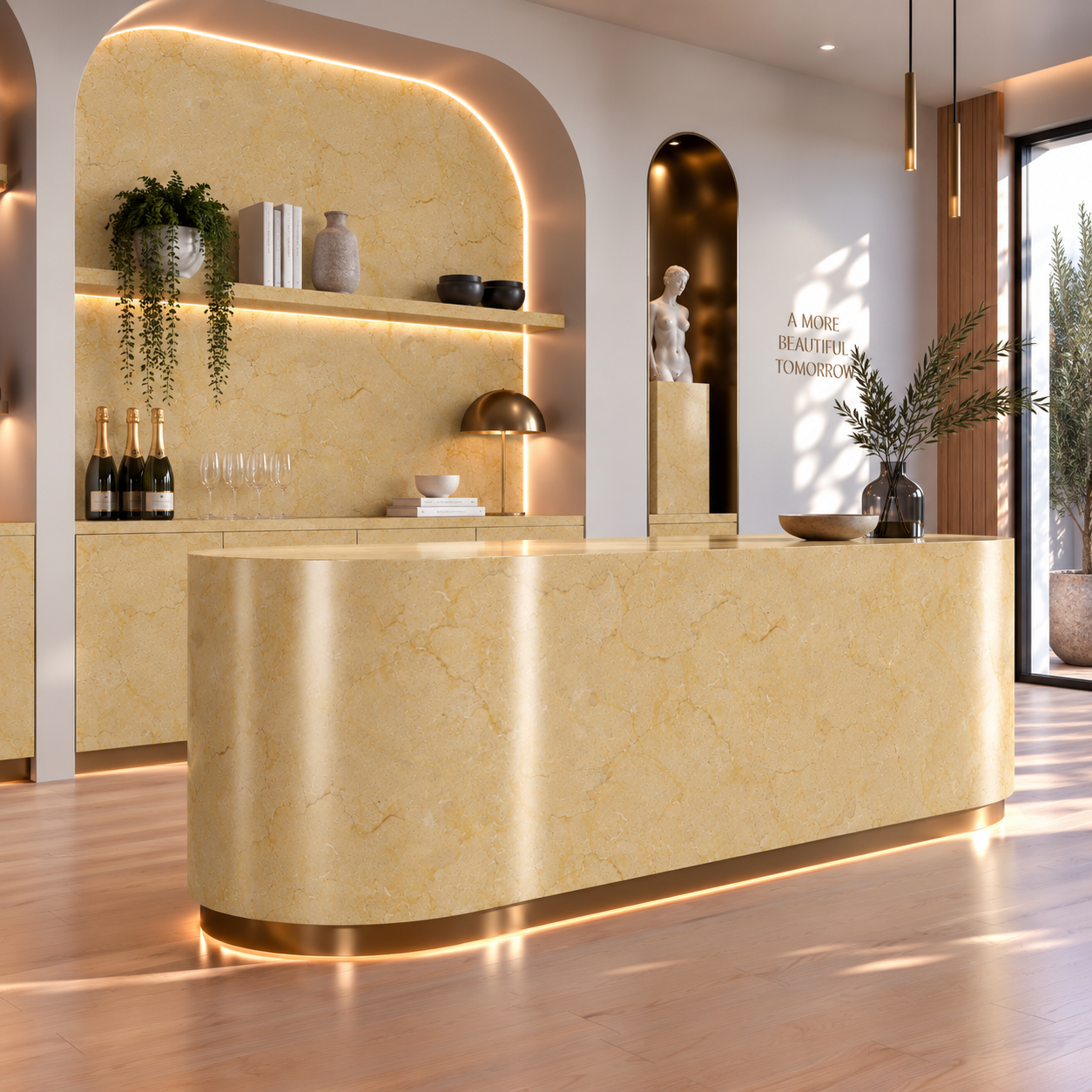 Warm Golden Beige Fine Vein Marble Texture 2