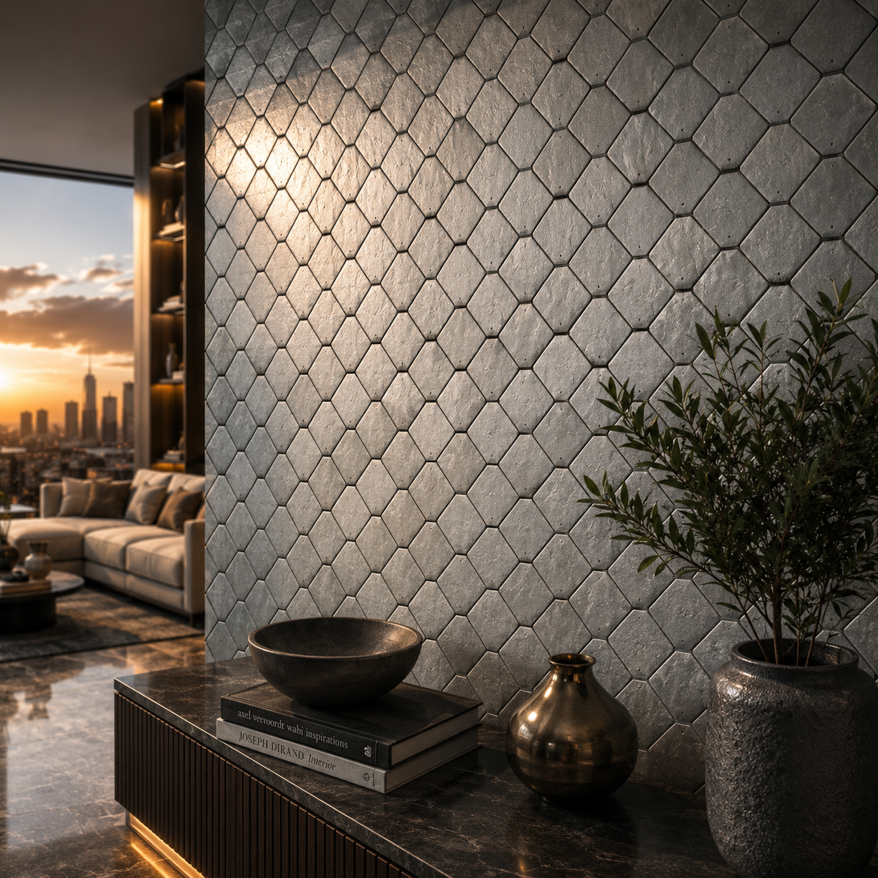 Hexagonal Gray Stone Texture 2